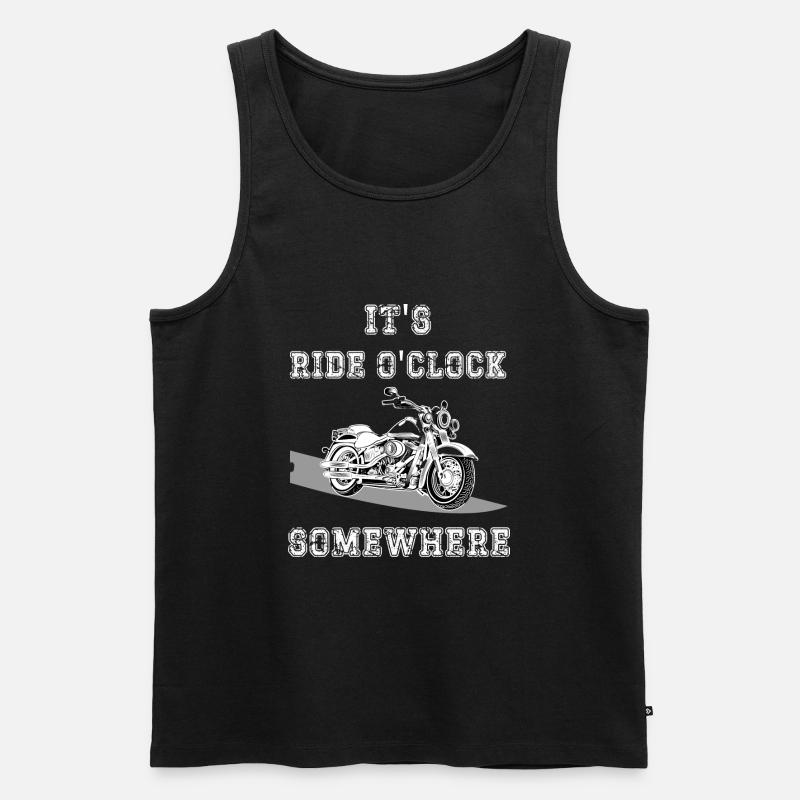 it's ride o'clock somewhere - Men's Premium Organic Tank Top - black