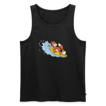 KOT AND GOUPI - Men's Premium Organic Tank Top - black - Front - Michal (187cm)