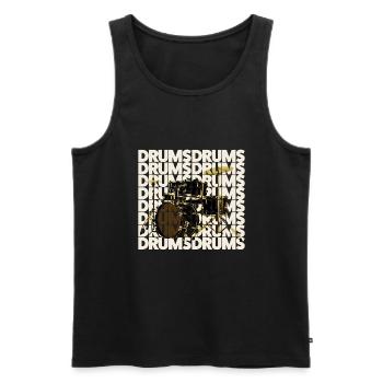 Schlagzeug - Männer Premium Bio Tank Top - Schwarz - Vorne - Michal (187cm)
