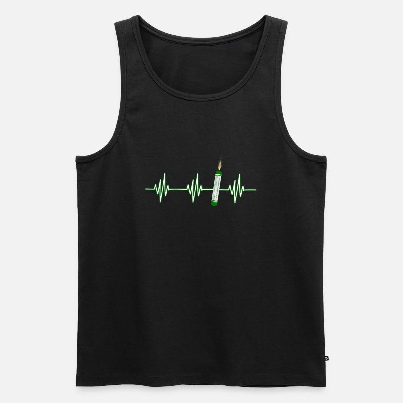 Heartbeat Pyro Cracker - Männer Premium Bio Tank Top - Schwarz