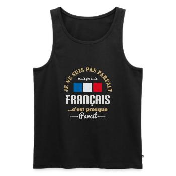 Je ne suis pas parfait mais je suis français - Débardeur bio Premium Homme - noir - Devant - AI Model Male 178 light (178cm)