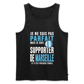 supporter football club humour football marseille - Débardeur bio Premium Homme - noir - Devant - Michal (187cm)