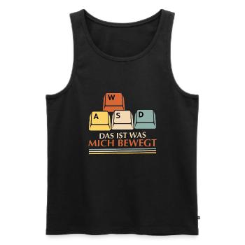 WASD ist was macht bewegt - Männer Premium Bio Tank Top - Schwarz - Vorne - AI Model Male 178 light (178cm)