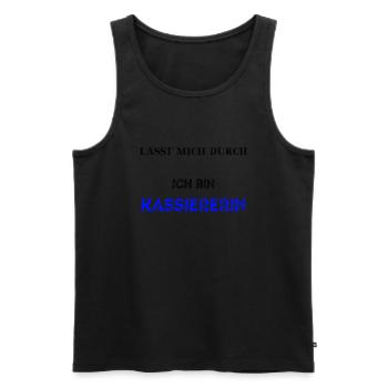 Lasst mich durch, ich bin Kassiererin Geschenkidee - Männer Premium Bio Tank Top - Schwarz - Vorne - Michal (187cm)