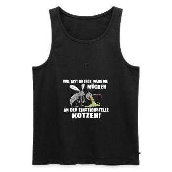 Bier betrunken besoffen lustige Sprüche - Männer Premium Bio Tank Top - Schwarz - Vorne - AI Model Male 178 light (178cm)