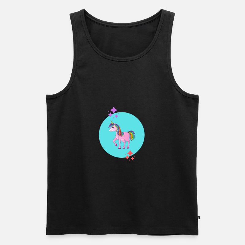 Einhorn - Männer Premium Bio Tank Top - Schwarz