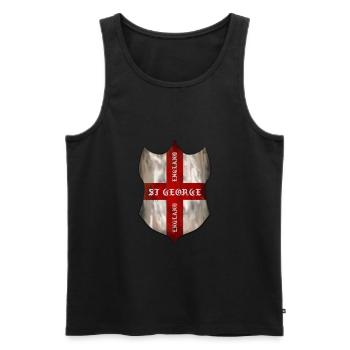 St George, English Heritage shield - Men's Premium Organic Tank Top - black - Front - AI Model Male 178 light (178cm)