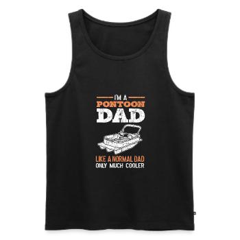 Pontoon Dad. Ponton-bootfahren - Männer Premium Bio Tank Top - Schwarz - Vorne - Michal (187cm)