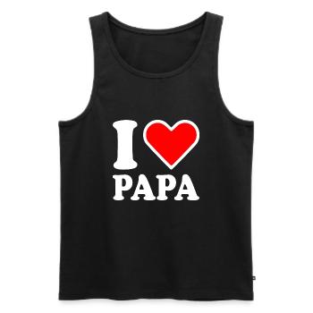 I love papa - Débardeur bio Premium Homme - noir - Devant - Michal (187cm)