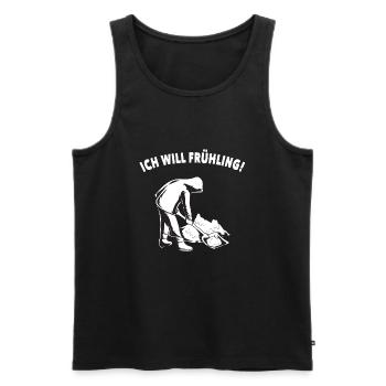 Funny shirt for snow shoveling - winter snow - Men's Premium Organic Tank Top - black - Front - Michal (187cm)