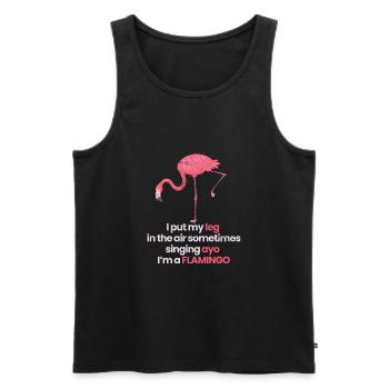 Drôle Ayo je suis un Flamingo - Débardeur bio Premium Homme - noir - Devant - Michal (187cm)