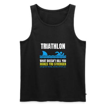 Requin de natation triathlon - Débardeur bio Premium Homme - noir - Devant - AI Model Male 178 light (178cm)