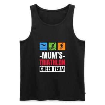 Mütter Triathlon Unterstützer Familienbeifall - Männer Premium Bio Tank Top - Schwarz - Vorne - AI Model Male 178 light (178cm)