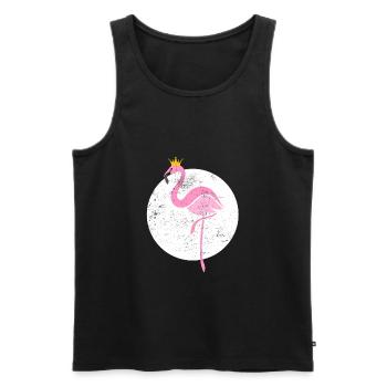 Flamingo Princess Crown Illustration - Men's Premium Organic Tank Top - black - Front - Michal (187cm)