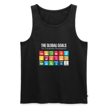 The Global Goals 17 Global Goals Icons Grid - Men's Premium Organic Tank Top - black - Front - AI Model Male 178 light (178cm)