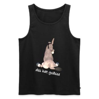 Spruch, Esel, schwäbisch - Männer Premium Bio Tank Top - Schwarz - Vorne - AI Model Male 178 light (178cm)