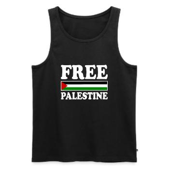 Free palestine - Débardeur bio Premium Homme - noir - Devant - Michal (187cm)