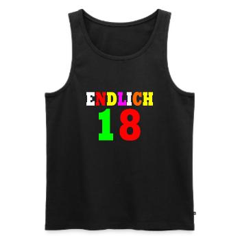 Endlich 18 - Männer Premium Bio Tank Top - Schwarz - Vorne - Michal (187cm)