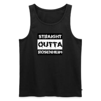 Straight Outta Rosenheim Geschenk Stadt - Männer Premium Bio Tank Top - Schwarz - Vorne - AI Model Male 178 light (178cm)