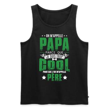 Drôle Fête Des Pères Papa - Débardeur bio Premium Homme - noir - Devant - Michal (187cm)