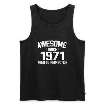 Jahrgang 1971 Geschenk zum 53. Geburtstag 1971 - Männer Premium Bio Tank Top - Schwarz - Vorne - Michal (187cm)