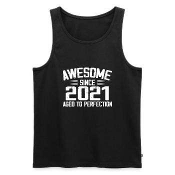 Vintage 2021 3rd Anniversary Gift 2021 - Men's Premium Organic Tank Top - black - Front - Michal (187cm)