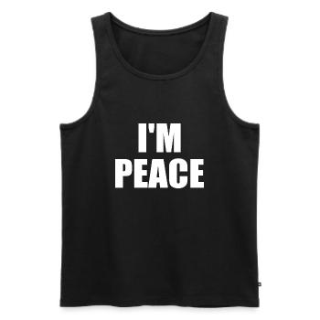 i come in peace i'm peace - Men's Premium Organic Tank Top - black - Front - AI Model Male 178 light (178cm)