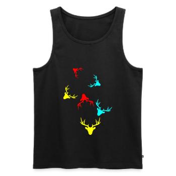 Deer Deer icon - Men's Premium Organic Tank Top - black - Front - AI Model Male 178 light (178cm)