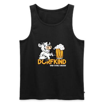 Dorfkind Und Stolz Drauf Kuh Bier Dorfkind - Männer Premium Bio Tank Top - Schwarz - Vorne - AI Model Male 178 light (178cm)