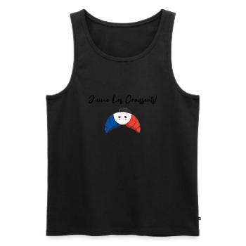 Frankreich J'aime Les Croissants Geschenkidee - Männer Premium Bio Tank Top - Schwarz - Vorne - AI Model Male 178 light (178cm)