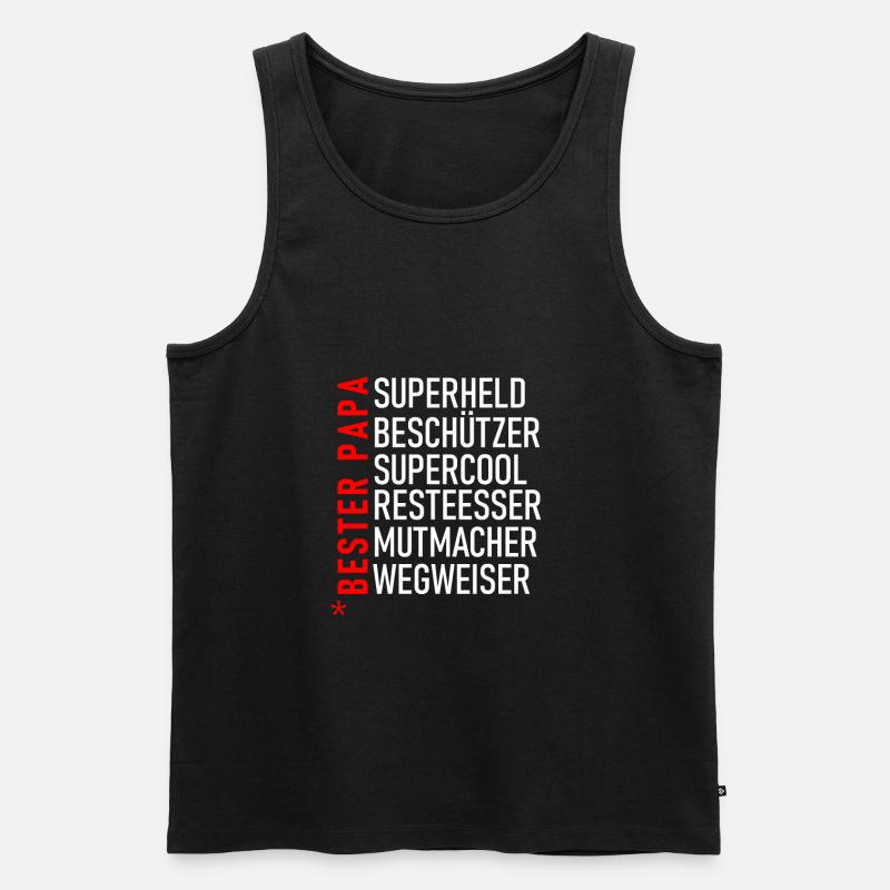 Bester Papa - Männer Premium Bio Tank Top - Schwarz