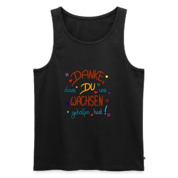 Danke, dass Du uns wachsen geholfen hast! - Männer Premium Bio Tank Top - Schwarz - Vorne - Michal (187cm)