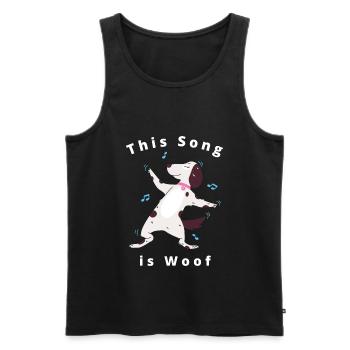 Cute Funny Dancing Dog Design - Men's Premium Organic Tank Top - black - Front - AI Model Male 178 light (178cm)