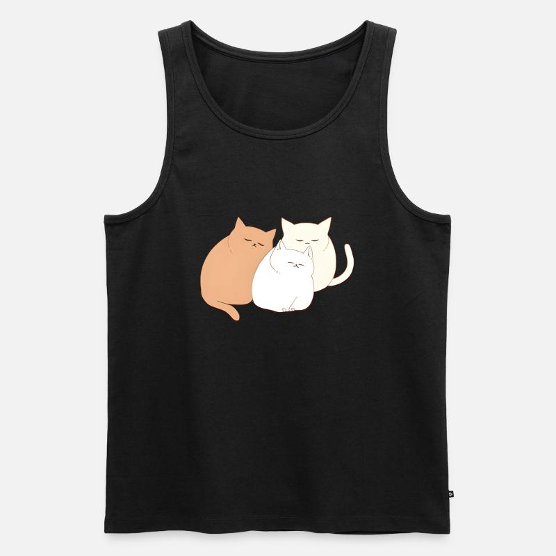 3 sleeping cats - Männer Premium Bio Tank Top - Schwarz