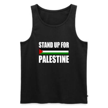 stand up for palestine - Männer Premium Bio Tank Top - Schwarz - Vorne - Michal (187cm)