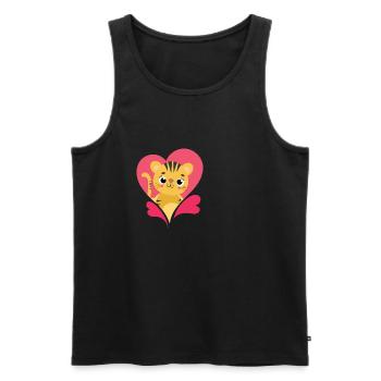 Herz für alle Tiere Süß Love Liebe - Männer Premium Bio Tank Top - Schwarz - Vorne - AI Model Male 178 light (178cm)