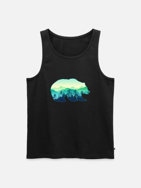 Hunter, Mountaineer, Hiker, Bear - Men's Premium Organic Tank Top - black