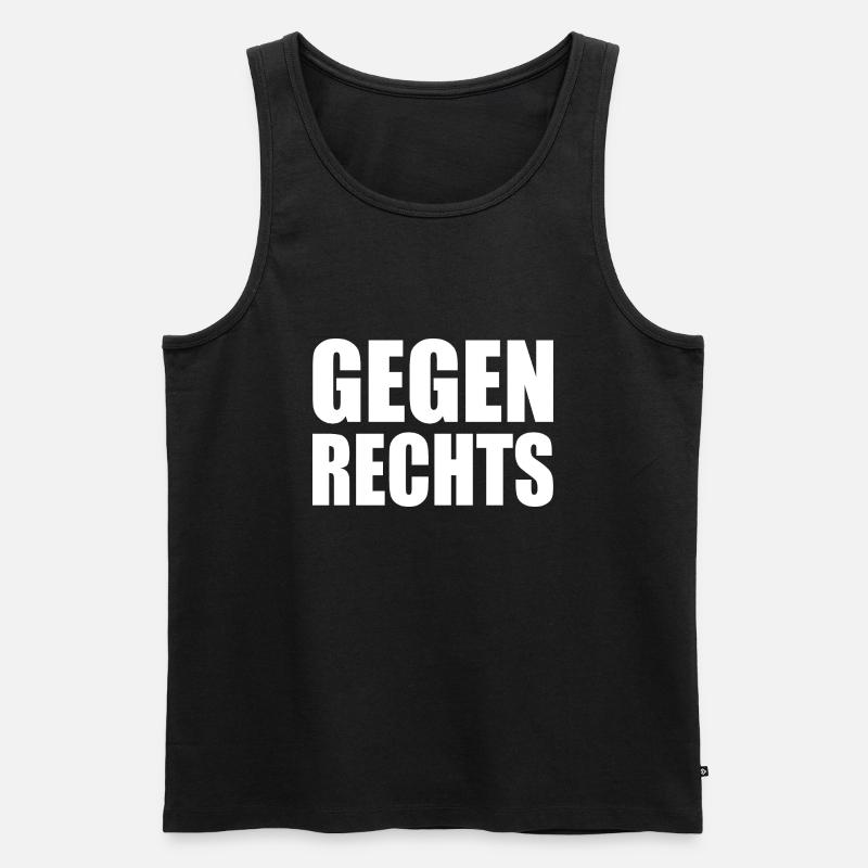 Gegen rechts - Männer Premium Bio Tank Top - Schwarz