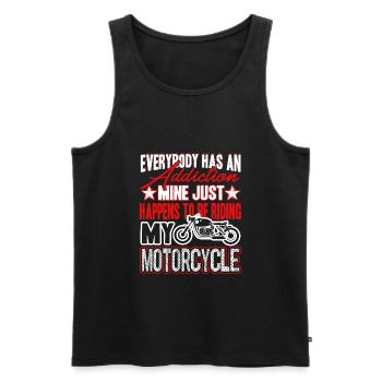 Dépendance à la moto - Débardeur bio Premium Homme - noir - Devant - Michal (187cm)