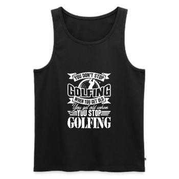 Golf Lustiges Golfen - Männer Premium Bio Tank Top - Schwarz - Vorne - AI Model Male 178 light (178cm)