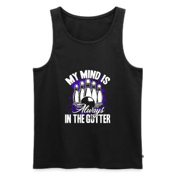Bowling Mind Is In The Gutter - Men's Premium Organic Tank Top - black - Front - AI Model Male 178 light (178cm)