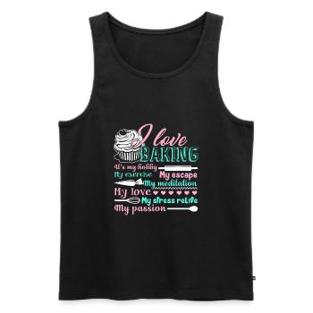 Bäcker Ich liebe Backen - Männer Premium Bio Tank Top - Schwarz - Vorne - AI Model Male 178 light (178cm)