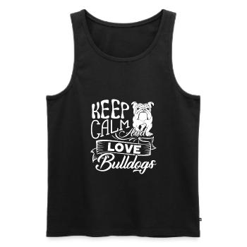 Bulldog Keep Calm And Love Bulldog - Débardeur bio Premium Homme - noir - Devant - Michal (187cm)