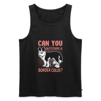 Pouvez-vous devancer un Border Collie - Débardeur bio Premium Homme - noir - Devant - Michal (187cm)