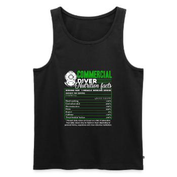 Nährwertangaben für kommerzielle Taucher - Männer Premium Bio Tank Top - Schwarz - Vorne - Michal (187cm)