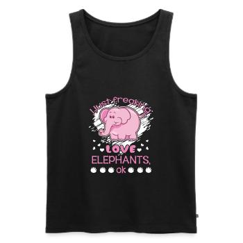Elephant Freaking Love Elephants - Men's Premium Organic Tank Top - black - Front - AI Model Male 178 light (178cm)