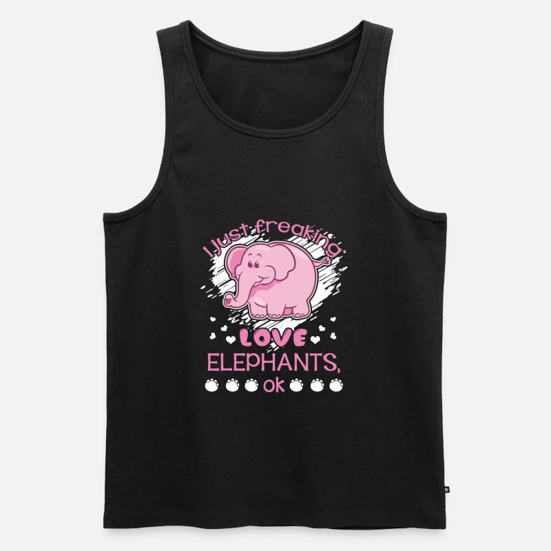 Elefant Freaking Love Elephants - Männer Premium Bio Tank Top - Schwarz