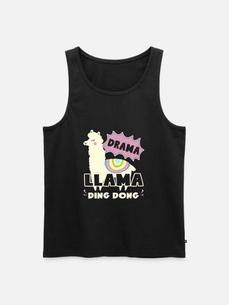 Llama Drama Llama Ding Dong - Men's Premium Organic Tank Top - black