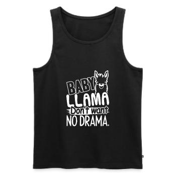 Lama Baby Llama ne veut pas de drame - Débardeur bio Premium Homme - noir - Devant - Michal (187cm)