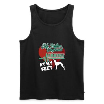 Mein italienischer Windhund Ein Herzschlag an meinen Füßen Tee - Männer Premium Bio Tank Top - Schwarz - Vorne - Michal (187cm)